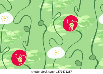 vector stylized modern seamless floral pattern