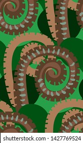 vector stylized modern seamless floral pattern