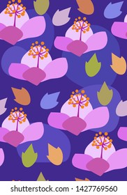 vector stylized modern seamless floral pattern