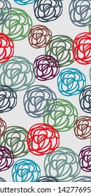 vector stylized modern seamless floral pattern