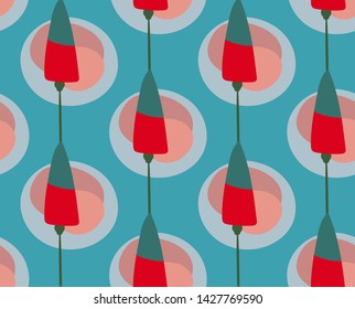 vector stylized modern seamless floral pattern