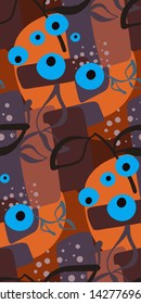 vector stylized modern seamless floral pattern