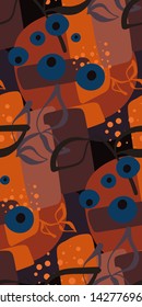 vector stylized modern seamless floral pattern