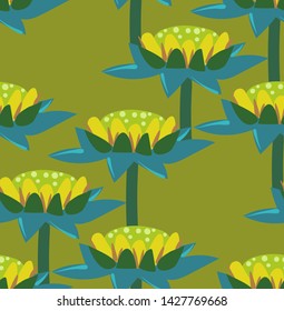 vector stylized modern seamless floral pattern