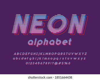 Vector of stylized modern vibrant color alphabet design