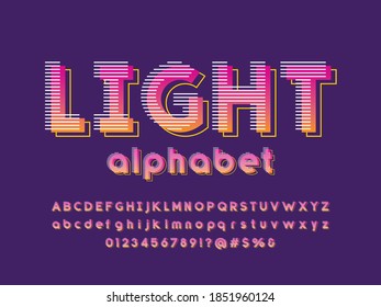 Vector of stylized modern vibrant color alphabet design
