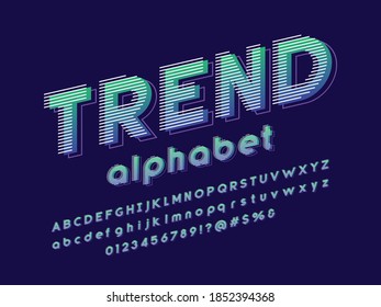 Vector del diseño estilizado del alfabeto de color vibrante moderno