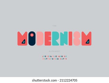 Vektorgrafik des stylisierten modernen Alphabets und der Schriftart