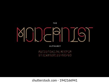 Vector of stylized modernist alphabet and font