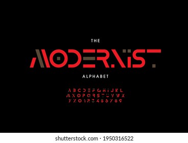Vector of stylized modernist alphabet and font