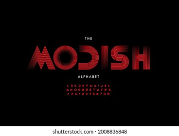 Vector of stylized modish alphabet and font
