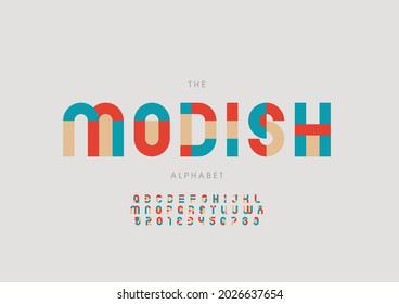 Vector of stylized modish alphabet and font
