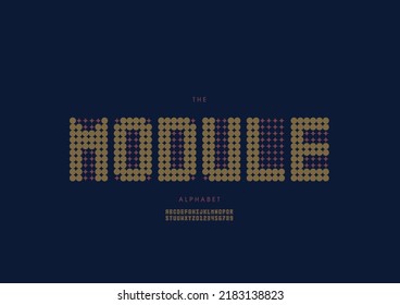 Vector of stylized module alphabet and font