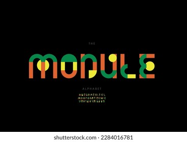 Vector of stylized module font and alphabet