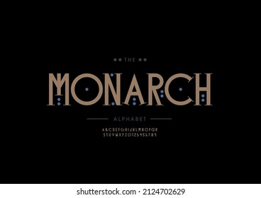 Vector of stylized monarch alphabet and font