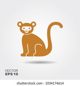 Vector Stylized Monkey Illustration Isolated On Grey Background