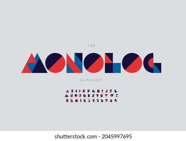 Vector of stylized monolog alphabet and font