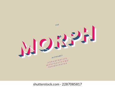 Vector of stylized morph font and alphabet