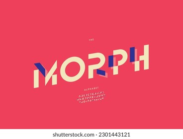Vector del tipo de letra y alfabeto morfo estilizado