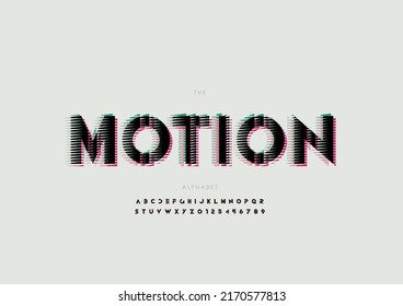 Vector of stylized motion alphabet and font