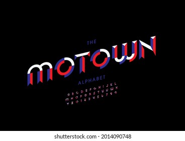 Vector Of Stylized Motown Alphabet And Font