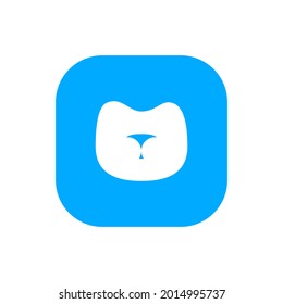 Vector stylized muzzle of a cat in the form of an app icon. Kitty face