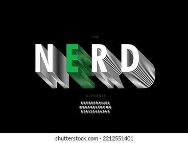Vector of stylized nerd alphabet and font