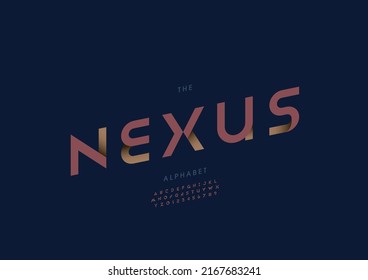 Vector of stylized nexus alphabet and font