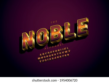 Vector of stylized noble alphabet and font