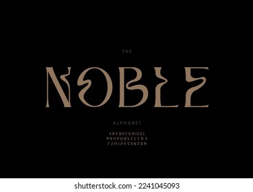 Vector of stylized noble alphabet and font