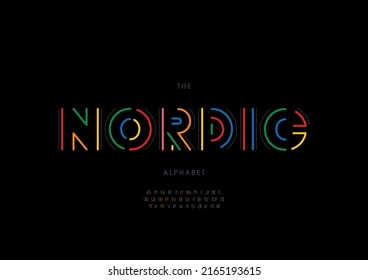 Vector of stylized nordic alphabet and font