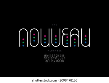 Vector of stylized nouveau alphabet and font