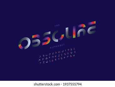 Vector of stylized obscure alphabet and font