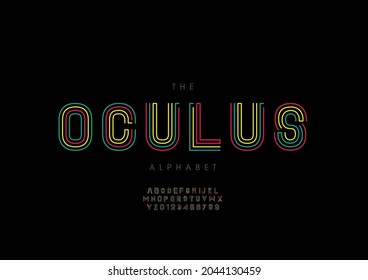 Vector of stylized oculus alphabet and font