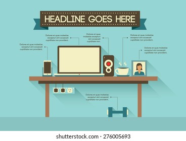Vector of stylized office object