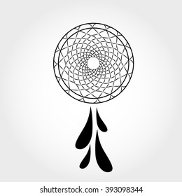 Vector stylized one color dream catcher
