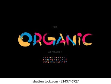 Vector of stylized organic alphabet and font
