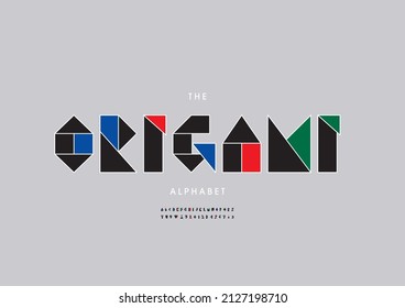 Vector of stylized origami alphabet and font