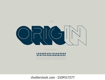 Vector del alfabeto de origen estilizado y fuente