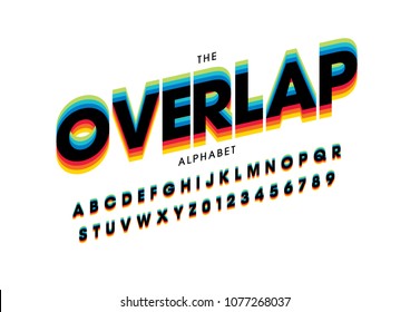 Vector Of Stylized Overlap Font And Alphabet