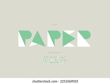 Vector of stylized paper alphabet and font