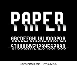 vector of stylized  paper font and alphabet