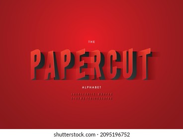 Vector of stylized papercut alphabet and font