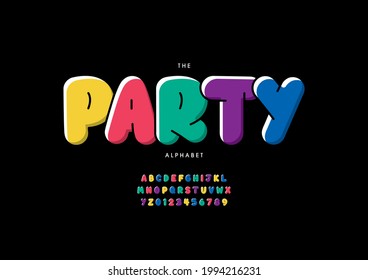 Vector of stylized party alphabet and font