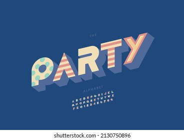 Vector of stylized party alphabet and font