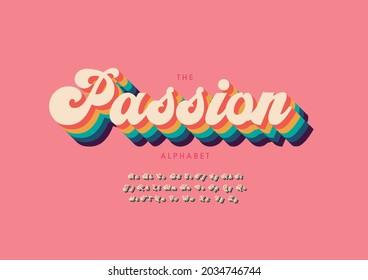 Vector de letras estilizadas de pasión y fuente