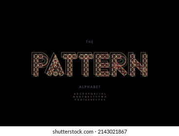 Vector of stylized pattern alphabet and font