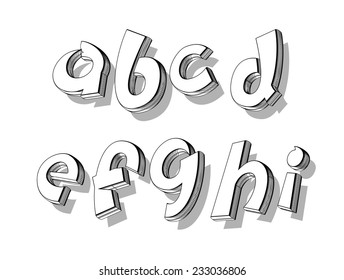 vector of stylized playful doodle alphabets