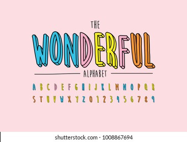 Vector Of Stylized Playful Font And Alphabet