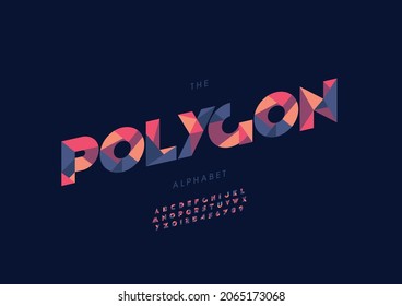 Vector of stylized polygon alphabet and font